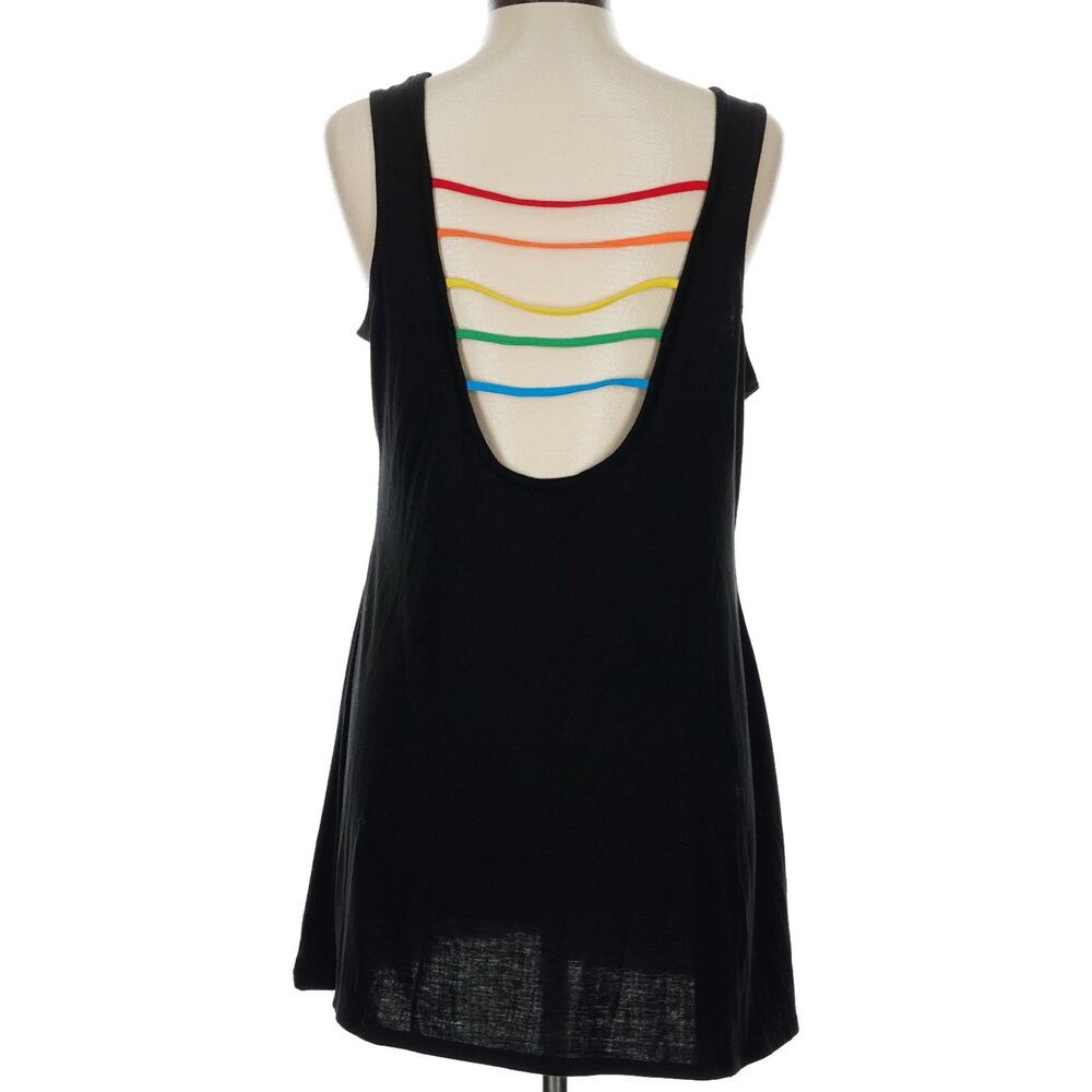 COOGI Black Studded Logo Tank Tunic Mini Dress Women L Large Y2K Sleeveless Top - Picture 4 of 9